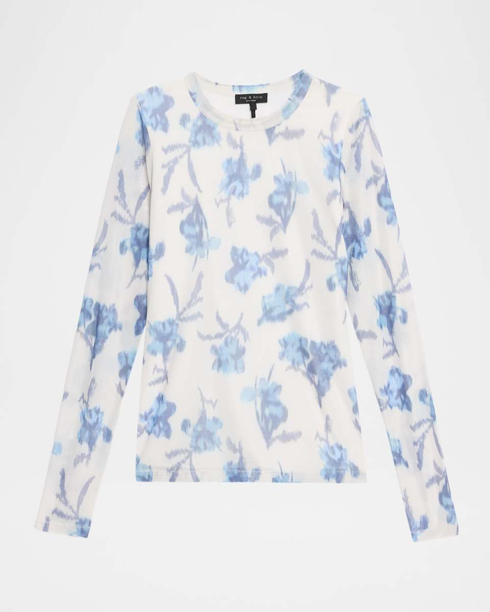 Yana Printed Mesh Top